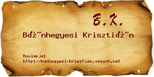 Bánhegyesi Krisztián névjegykártya